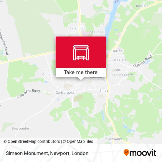 Simeon Monument, Newport map