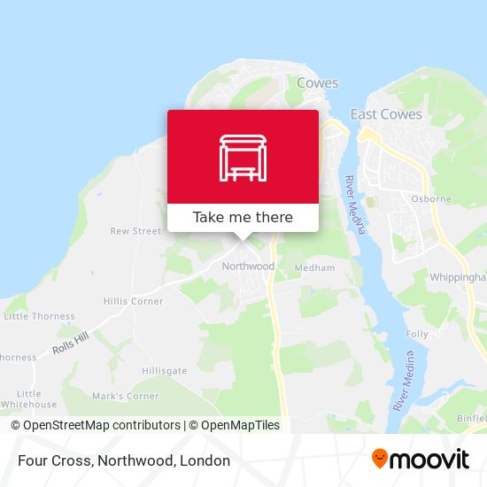 Four Cross, Northwood map