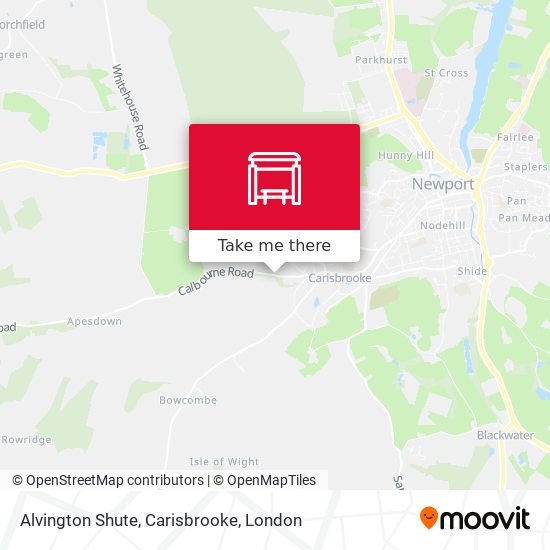 Alvington Shute, Carisbrooke map
