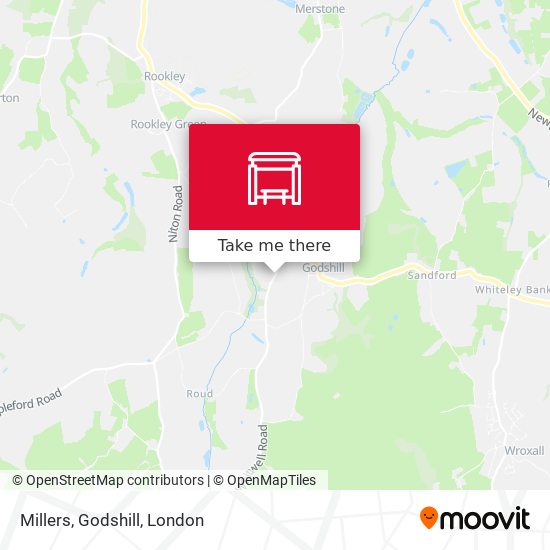 Millers, Godshill map