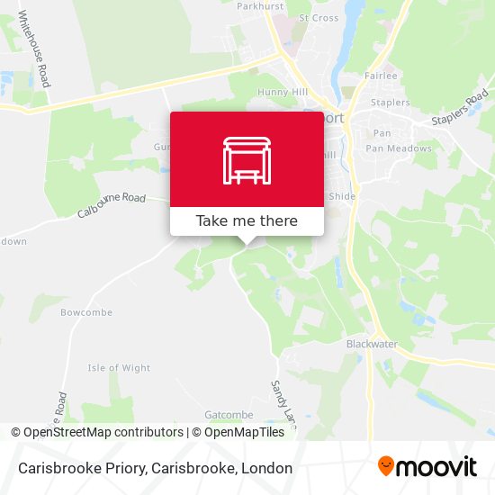 Carisbrooke Priory, Carisbrooke map