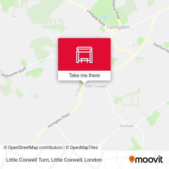 Little Coxwell Turn, Little Coxwell map