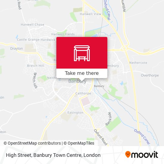 Banbury Town Centre Map How To Get To High Street, Banbury Town Centre In Cherwell By Train, Bus Or  Tube?