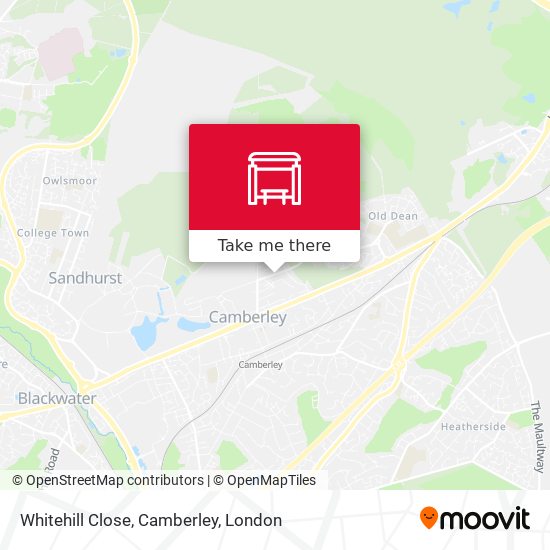 Whitehill Close, Camberley map