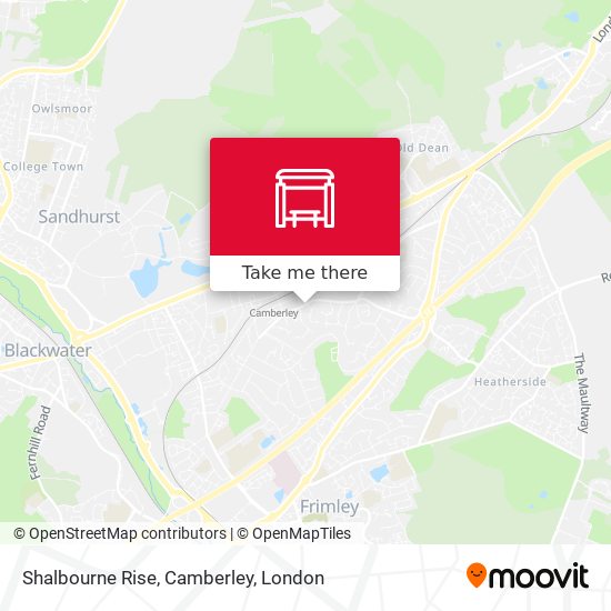 Shalbourne Rise, Camberley map