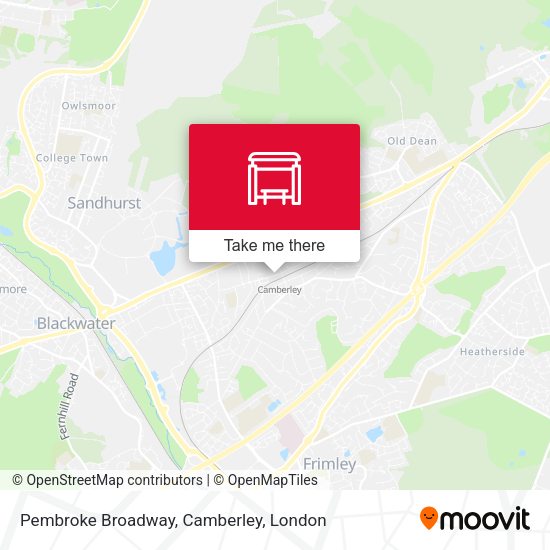 Pembroke Broadway, Camberley map