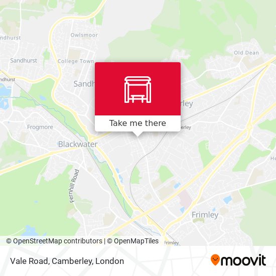 Vale Road, Camberley map