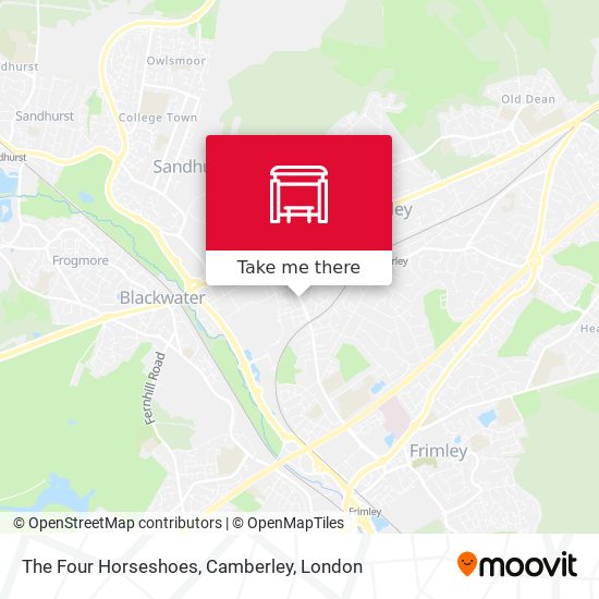 The Four Horseshoes, Camberley map