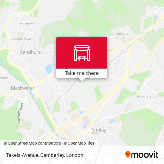Tekels Avenue, Camberley map
