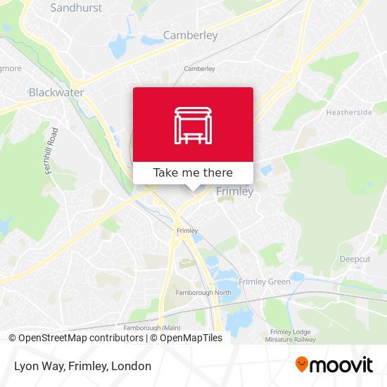 Lyon Way, Frimley map