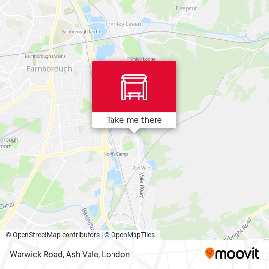 Warwick Road, Ash Vale map