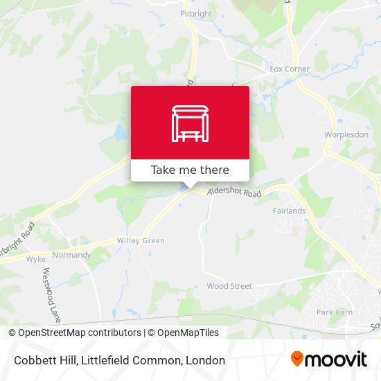 Cobbett Hill, Littlefield Common map