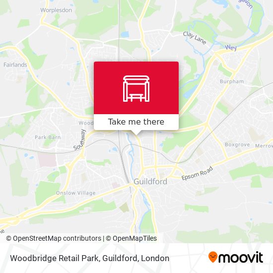 Woodbridge Retail Park, Guildford map