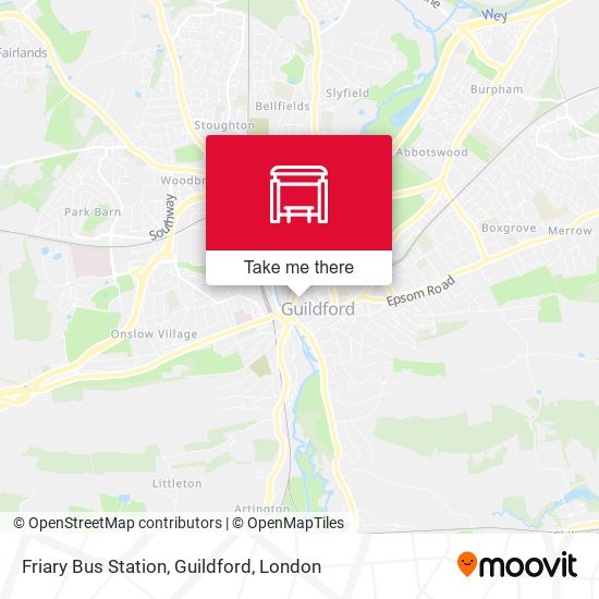 Friary Bus Station, Guildford map