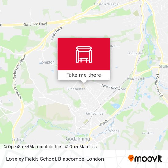 Loseley Fields School, Binscombe map