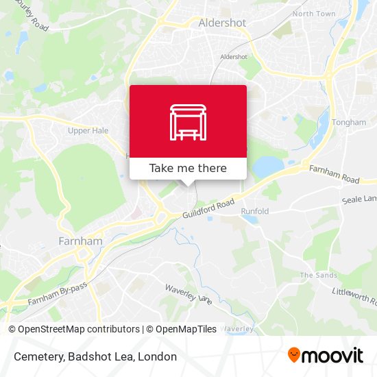 Cemetery, Badshot Lea map