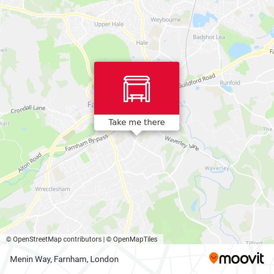 Menin Way, Farnham map