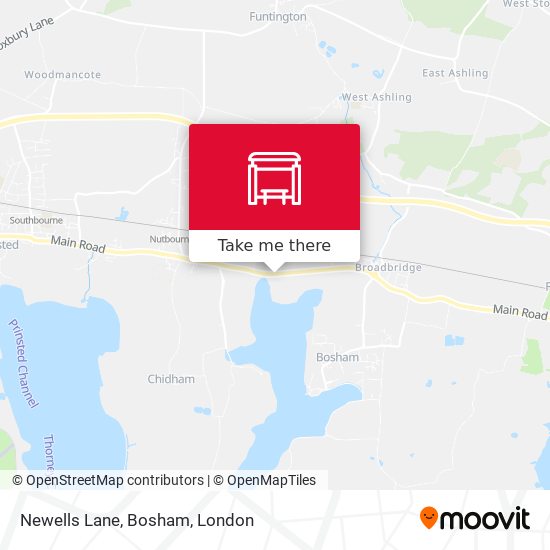 Newells Lane, Bosham map