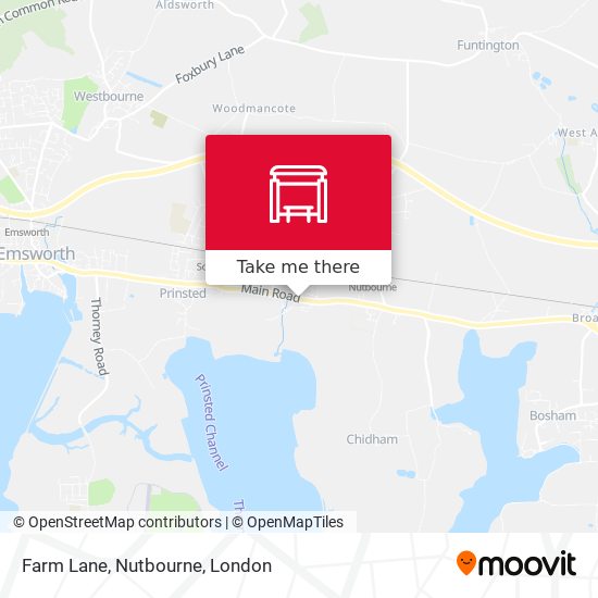 Farm Lane, Nutbourne map