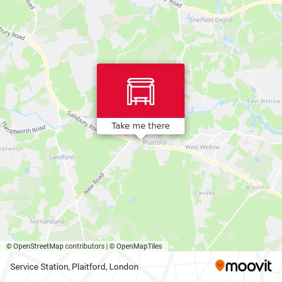 Service Station, Plaitford map