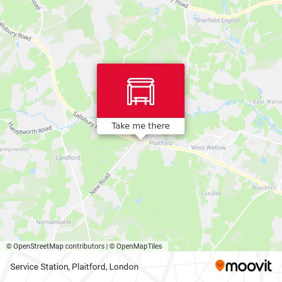 Service Station, Plaitford map