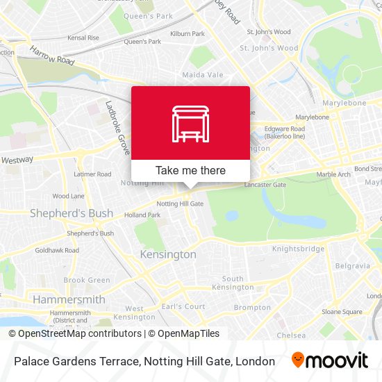 Palace Gardens Terrace, Notting Hill Gate map