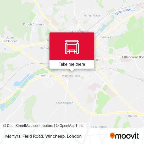 Martyrs' Field Road, Wincheap map