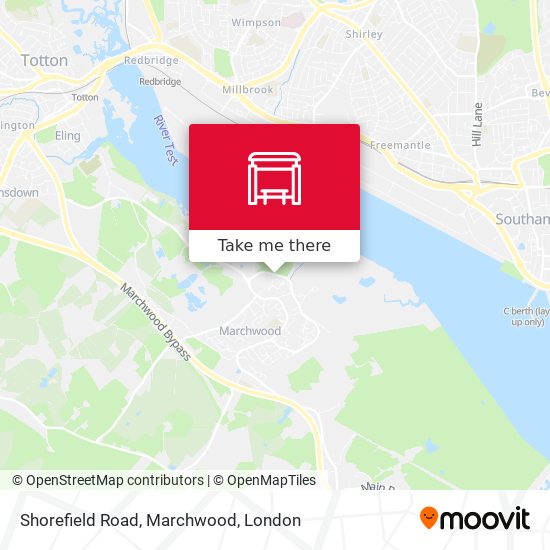Shorefield Road, Marchwood map