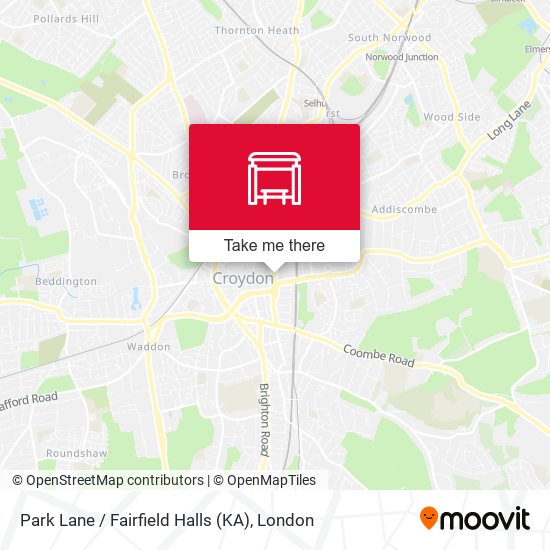 Park Lane / Fairfield Halls (KA) map