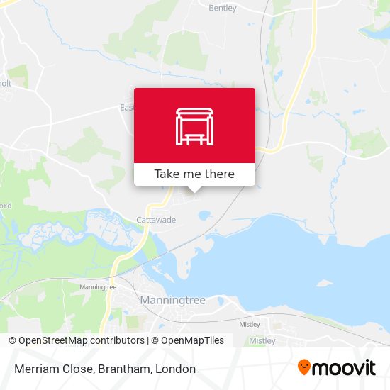 Merriam Close, Brantham map