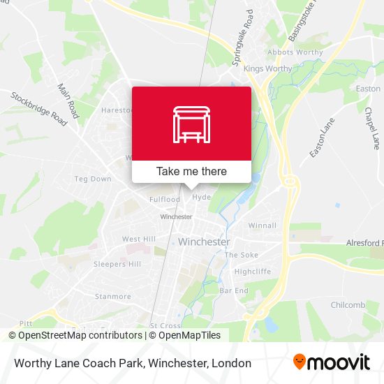 Worthy Lane Coach Park, Winchester map