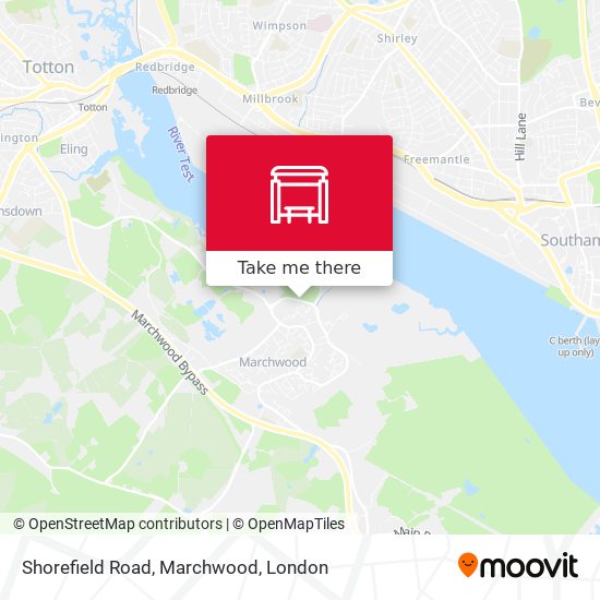 Shorefield Road, Marchwood map