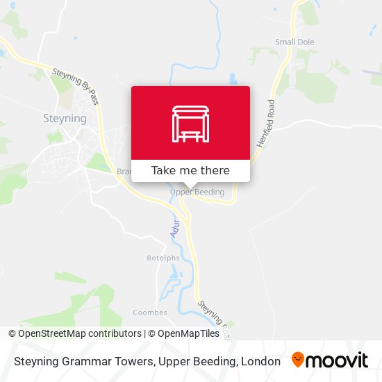 Steyning Grammar Towers, Upper Beeding map