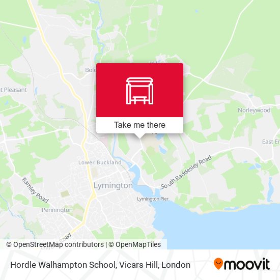 Hordle Walhampton School, Vicars Hill map