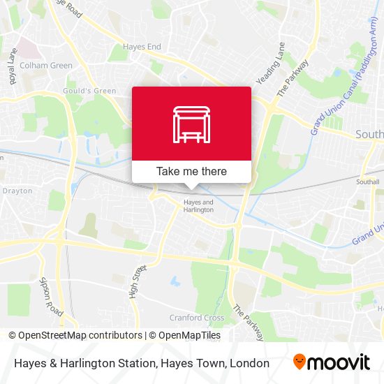 Hayes & Harlington Station, Hayes Town map