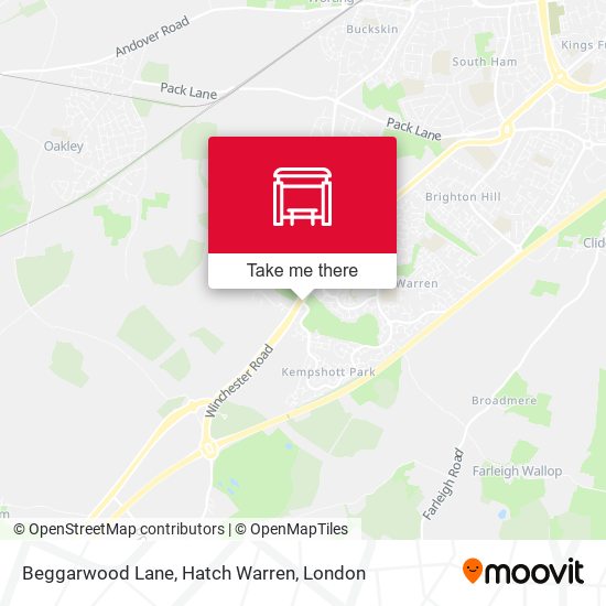 Beggarwood Lane, Hatch Warren map