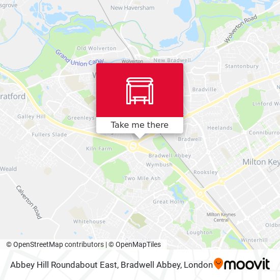 Abbey Hill Roundabout East, Bradwell Abbey map