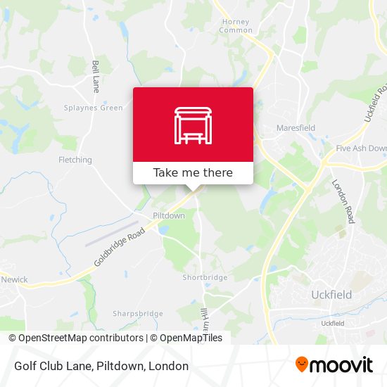 Golf Club Lane, Piltdown map