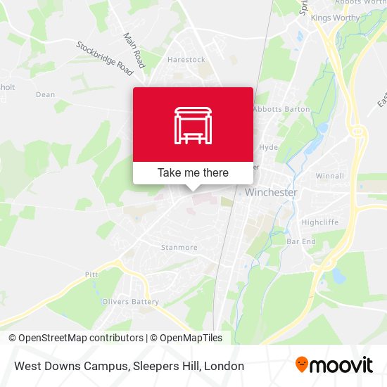 West Downs Campus, Sleepers Hill map