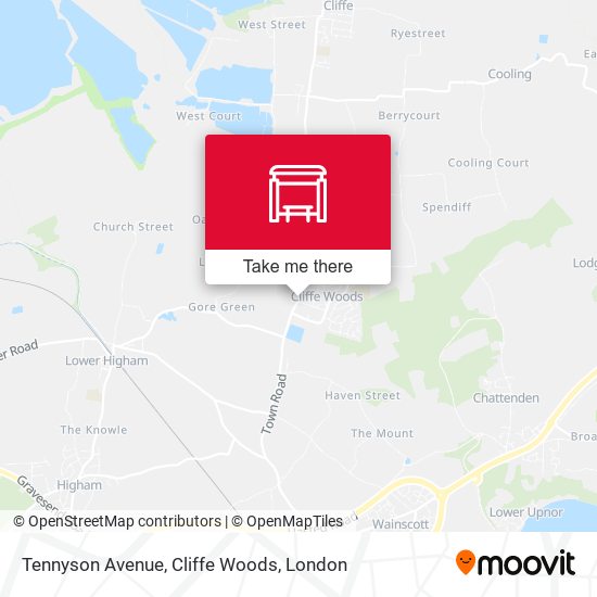 Tennyson Avenue, Cliffe Woods map
