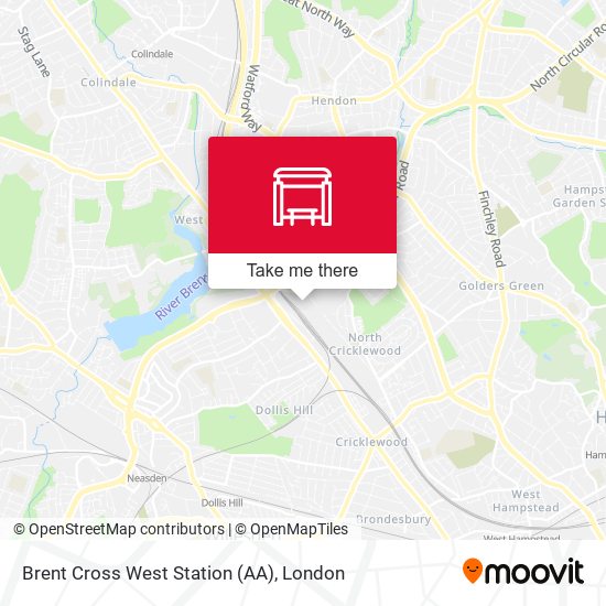 Brent Cross West Station (AA) map