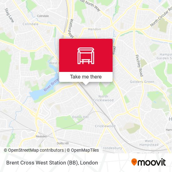 Brent Cross West Station (BB) map