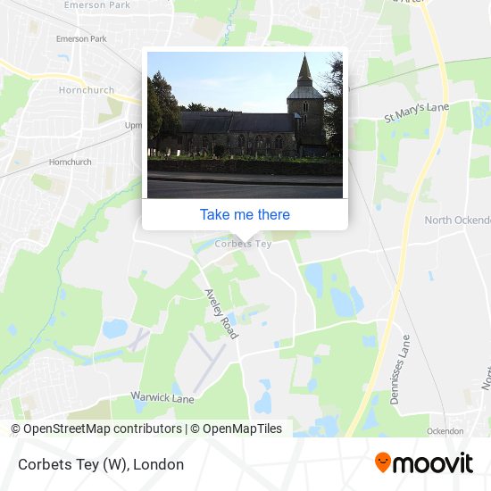 Corbets Tey (W) map
