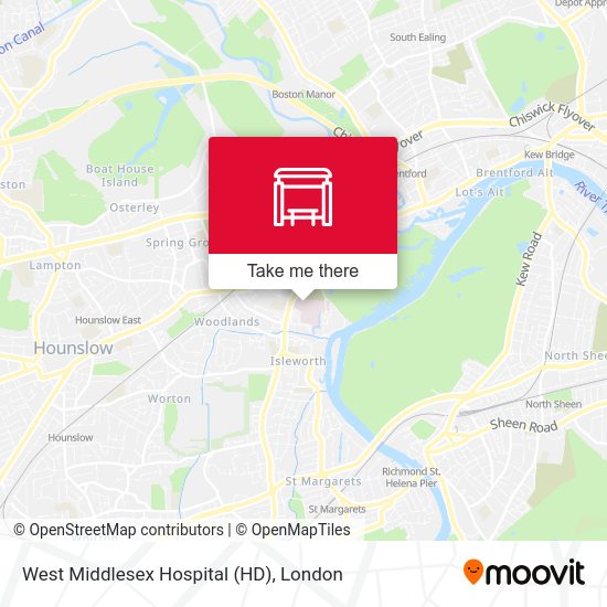 West Middlesex Hospital (HD) map