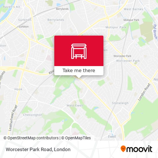 Worcester Park Road map