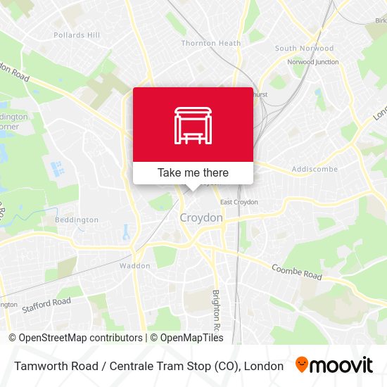 Tamworth Road / Centrale Tram Stop (CO) map