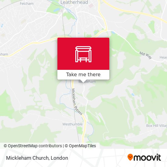 Mickleham Church map