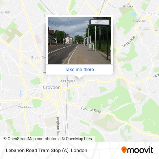 Lebanon Road Tram Stop (A) map