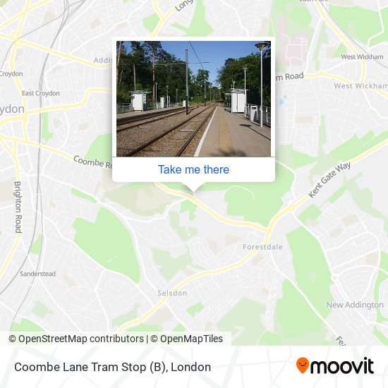 Coombe Lane Tram Stop (B) map