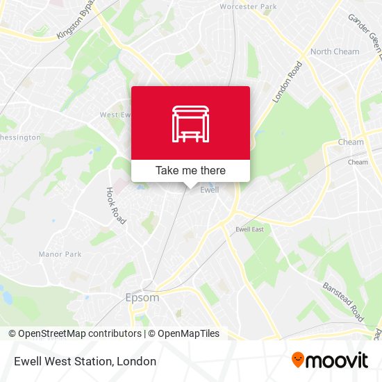 Ewell West Station map